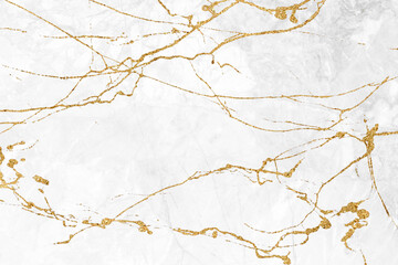 White and gold marble luxury wall texture with shine golden line pattern abstract background design...