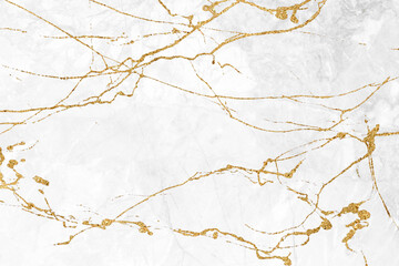 White and gold marble luxury wall texture with shine golden line pattern abstract background design for a cover book or wallpaper and banner website.