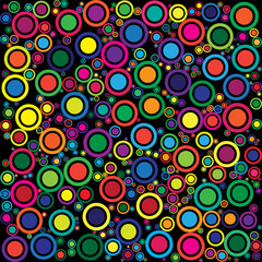 Abstract colorful circles pattern background. Geometric round shapes backdrop design.