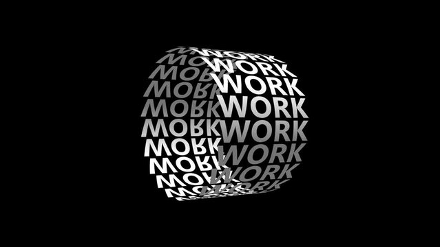 White 3D Rotating Text Animation Spining Around