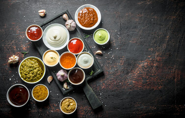 Obraz na płótnie Canvas Mix of fresh sauces.