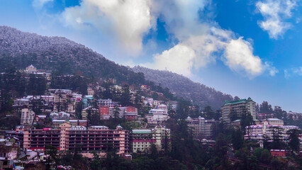 Beautiful view of shimla city himachal padesh india Tourist place image in india