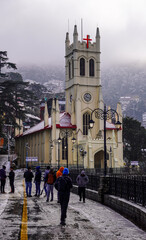 Christ Church, Shimla image HD during winter