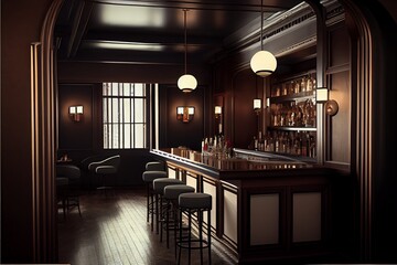 A sleek and modern speakeasy bar. Generative AI