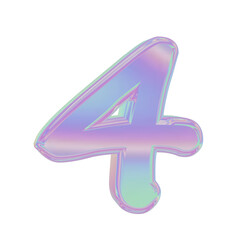 Obraz premium 3D holographic number for graphic results or design element