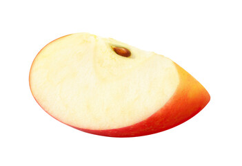 One piece of red apple. Cut out, no background