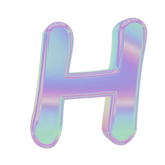 3D holographic alphabet for graphic results or design element