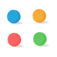 Set of fitness balls, isolated on white background. vector