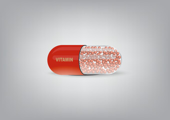 transparent capsule pill vitamin for healthy life style.