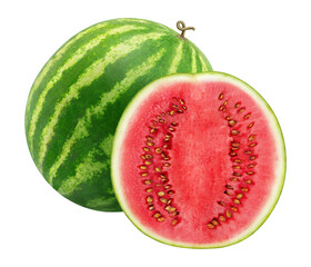 Halved watermelon cut out