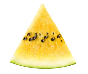 Piece of yellow watermelon cut out