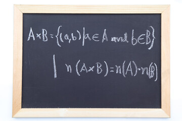 Fototapeta premium Blackboard with hand written Relations and Functions