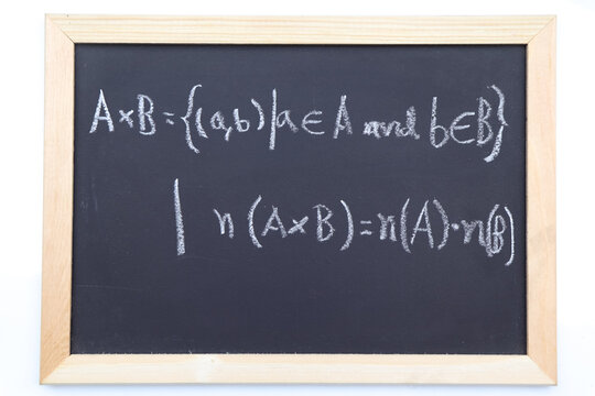 Blackboard with hand written Relations and Functions