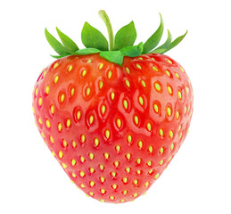 One strawberry fruit cut out
