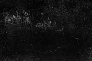 Dark concrete plaster wall with abstract crack and grunge texture