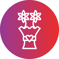 Flower Bouquet Icon Style