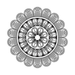 Mandala Design Decorative Pattern Decoration Snowflake on black Flower Pattern Design