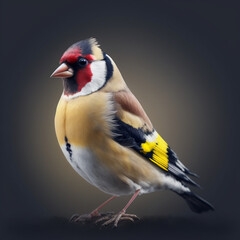 goldfinch bird cardboard style hdr, no background