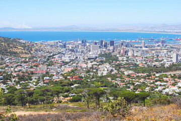 Top view of Cape Town, capital of Western Cape, South Africa