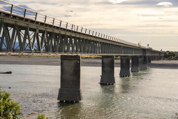 Obraz premium The Haast River Bridge. The gate to Fox Glacier