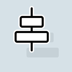 Obraz premium Diagram line icon. Function, graph, diagram, statistics, table, pie chart, infographic. Finance concept. Vector sticker line icon on white background