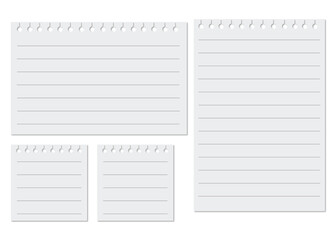 A set of notes collection of minimal blank sticky notes. Vector illustration.