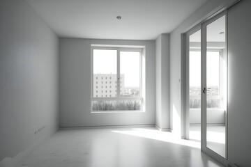 empty new apartment ,ai generated