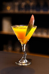 Non-alcoholic mango cocktail. Fresh mango. Indian drinks.