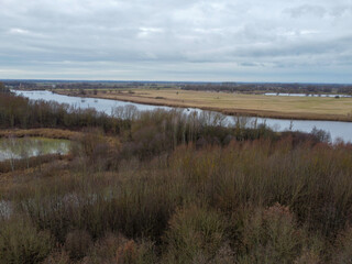 Danube river with beautiful untouched water landscape