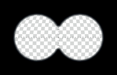 Binoculars spy view. Telescope aim sight, periscope lens view. Vector isolated illustration