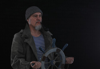 portrait of an old bearded ship captain