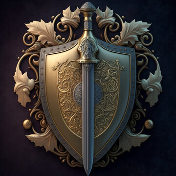 The shield and sword of the Middle Ages