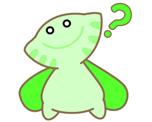 Fototapeta premium 緑色の餃子モチーフの魔獣