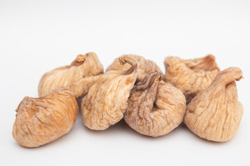 Dried figs on a white background
