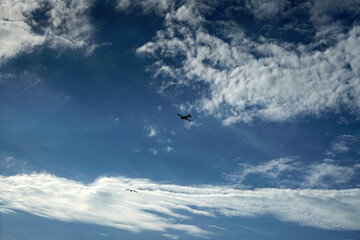 Cirrocumolus in blue and white like the Bavarian sky and clouds,