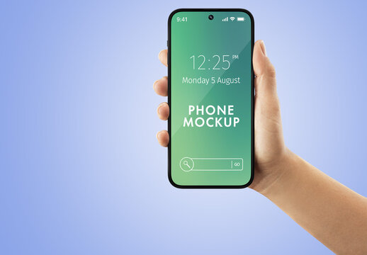 Phone Mockup in a Hand Template
