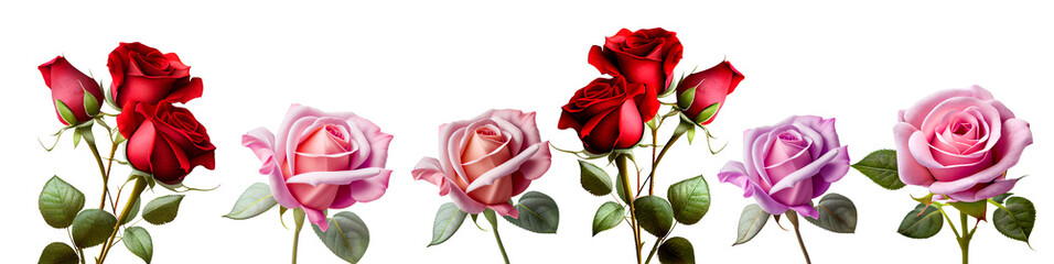 red rose on white background For the day of love and Valentine's Day. Generative AI