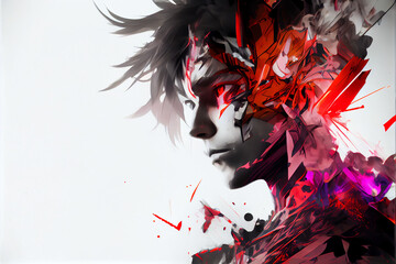 Obraz premium super power anime from the future - illustration background 