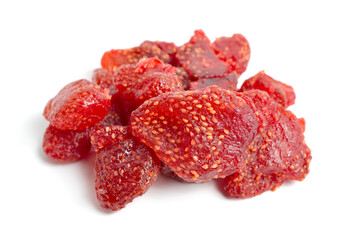 Sweet Dried strawberry berries isolated on white background