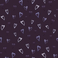 Heart glitter violet seamless pattern purple cute