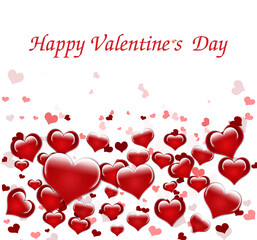 Beautiful happy valentines day background with hearts style for greeting card, illustration.