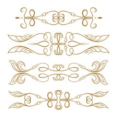 Fototapeta premium Vintage style dividers collection. Decorative vector elements set.