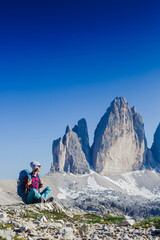 Mountaineer hiking in European alps