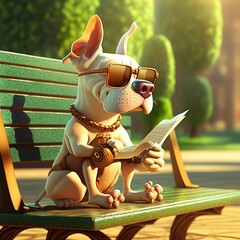 Cartoon dog Created with Generative AI