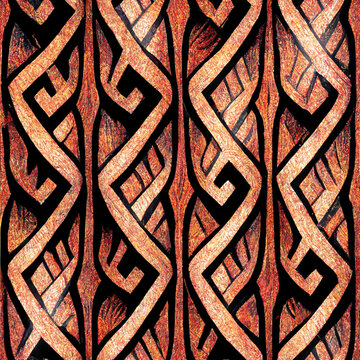 Maori Seamless Pattern Tile - Generative AI