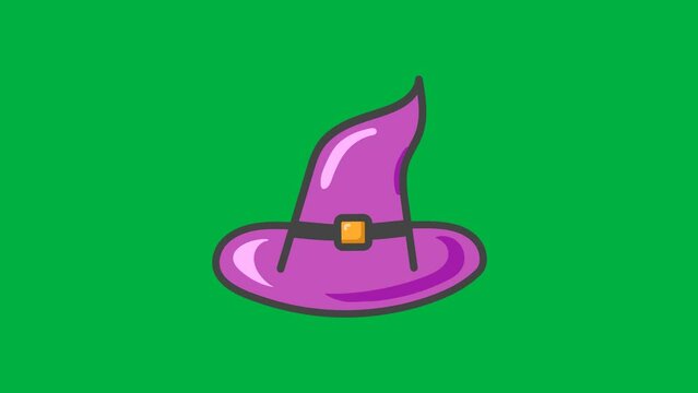 Wizard Hat Pop-Up animation on green screen. 4k video animation