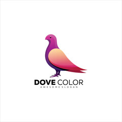 Vector logo dove color design gradient colorful