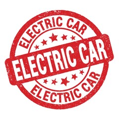 ELECTRIC CAR text written on red round stamp sign.
