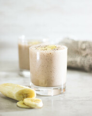 Homemade Banana Smoothies with chia seeds