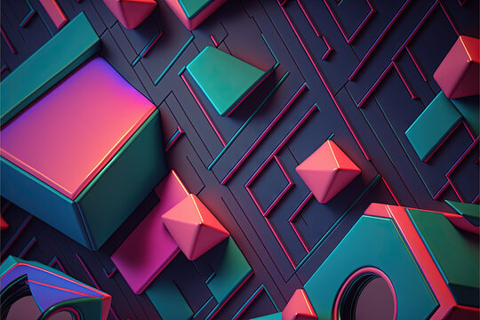 80s style background wallpaper - negative space background - free space wallpaper created with Generative AI technology